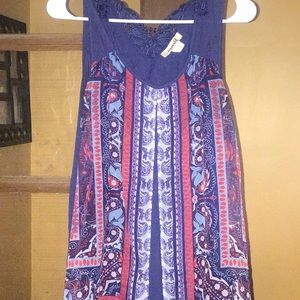 OneWorld Printed Medium Tank Top - Blue